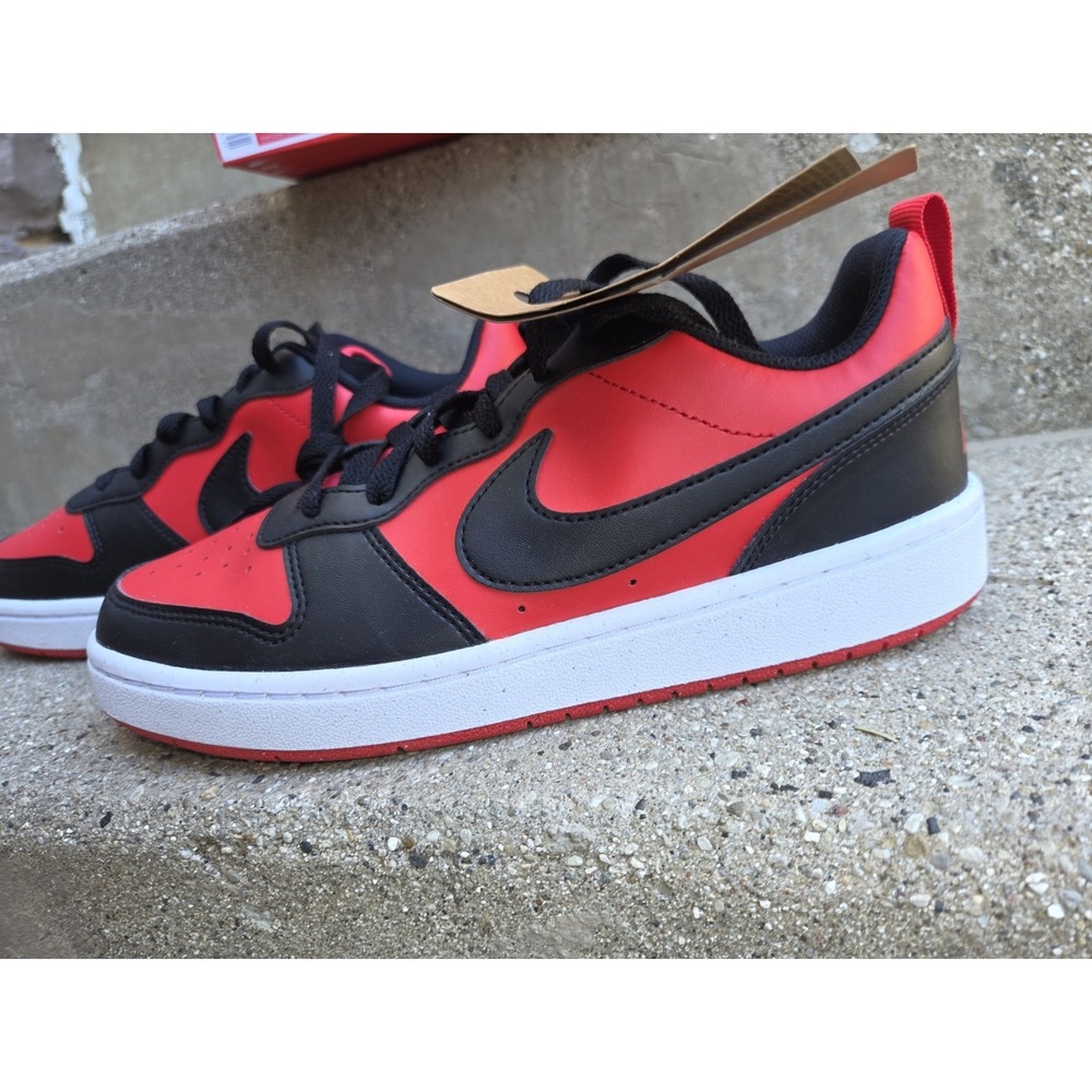 Size 6Y/7.5 W - Nike Court Borough Low Recraft Black University Red/Black. NWT